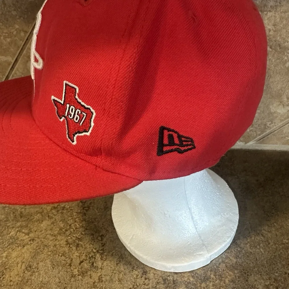 NBA Houston Rockets Red New Era 59FIFTY 5950 Fitted Cap sz 7 3/8 Grey UV EUC
